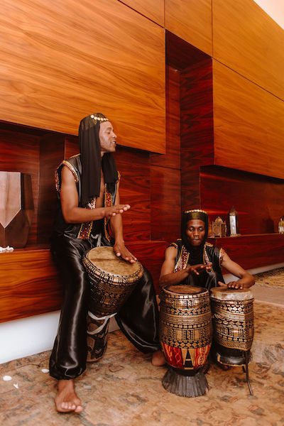 Moroccan drummers at wedding anniversary