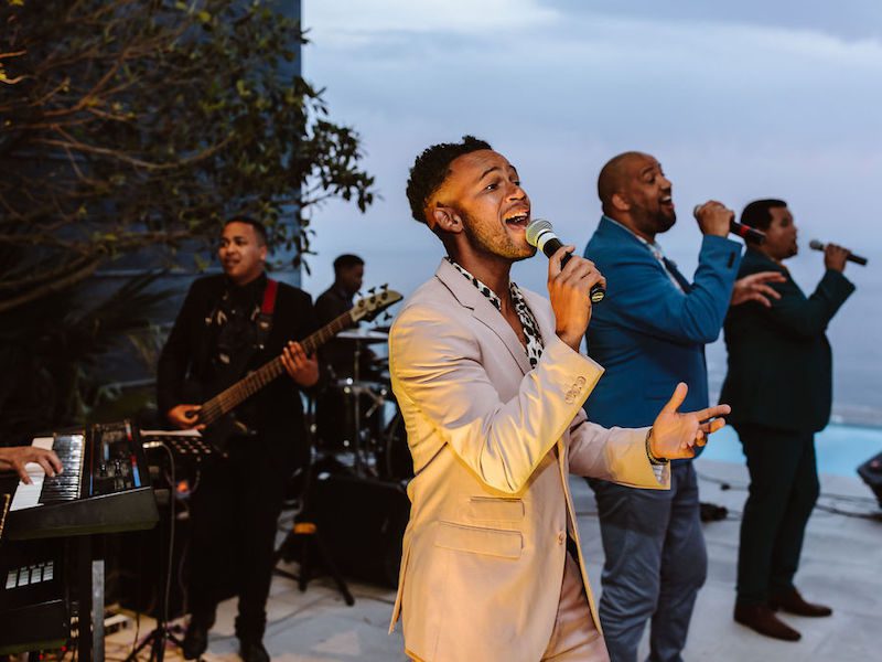The Black Ties performing at wedding anniversary
